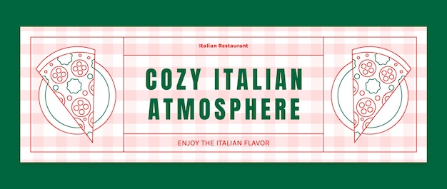 Free vector twitter header template for traditional italian food restaurant