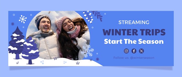 Twitter header template for winter season celebration