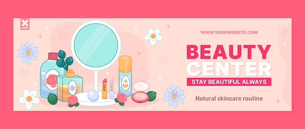 Free vector twitter header template for women's beauty and care