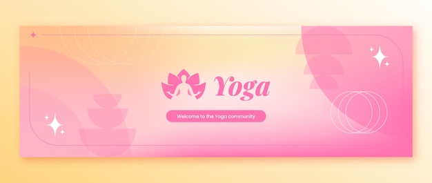 Vettore gratuito modello di intestazione twitter per ritiro yoga e centro di meditazione