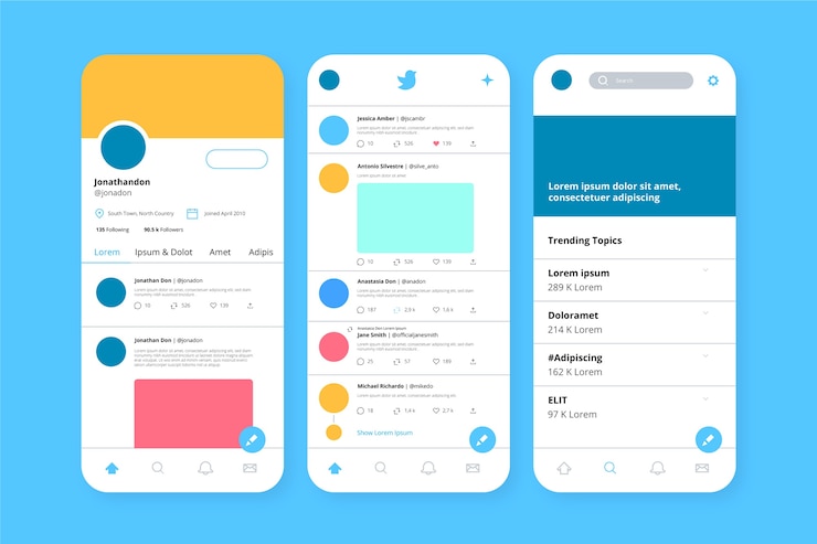 Free Vector twitter interface template