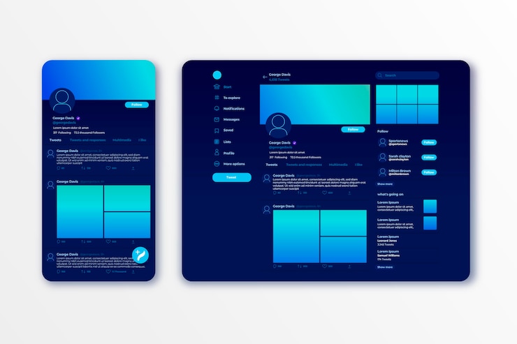 Free Vector twitter interface template