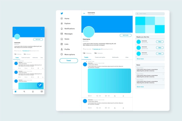 Twitter interface web template