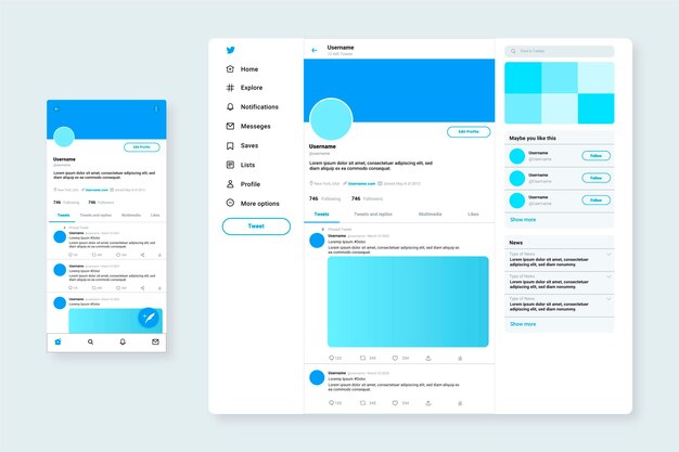 트위터 인터페이스 웹 템플릿