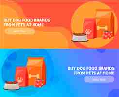 Free vector two banners for animal feed