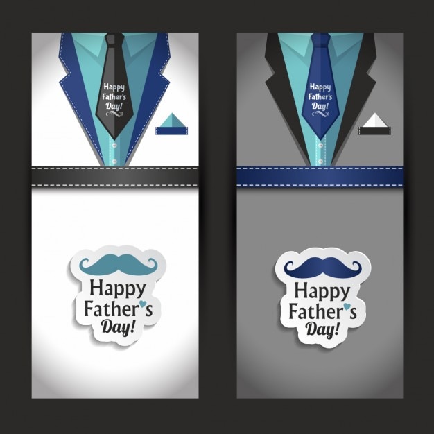 Free vector two banners for fathers day