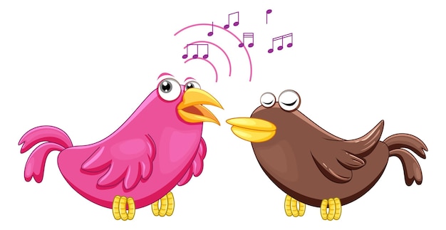 Free vector two birds singing song