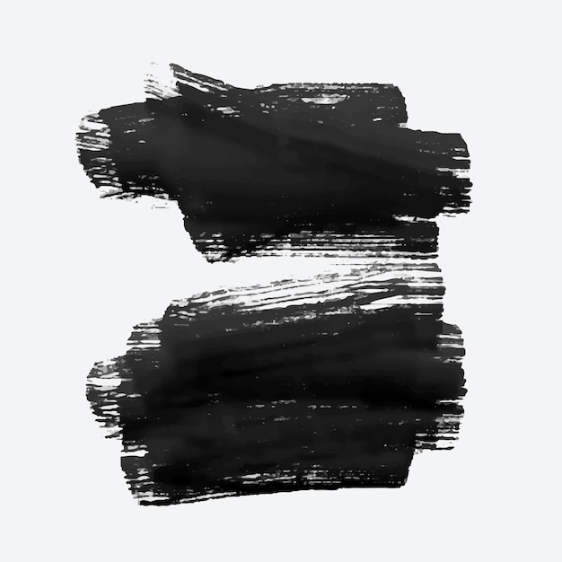 two black grunge watercolor brush stroke