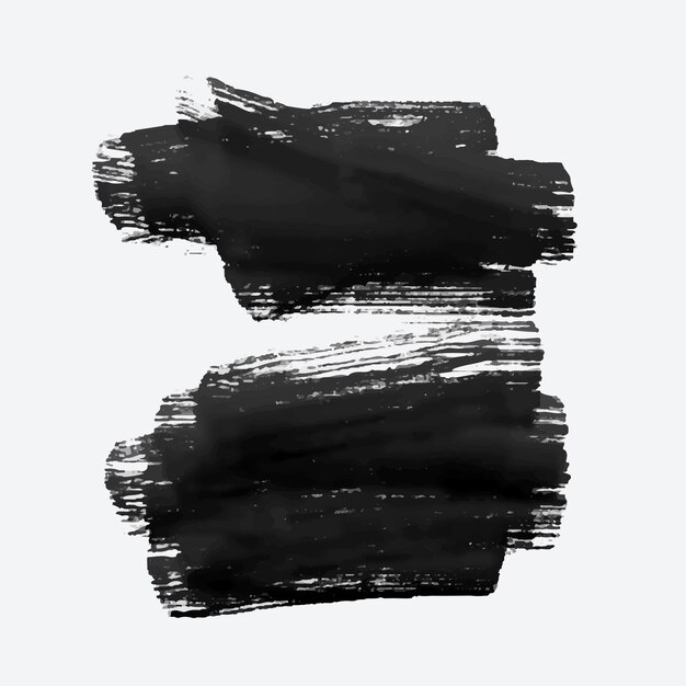 two black grunge watercolor brush stroke