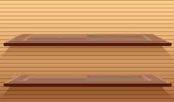 Free vector two blank wall shelves in cartoon style