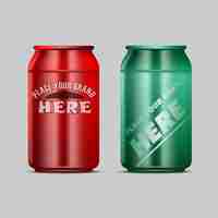 Free vector two cans for drink