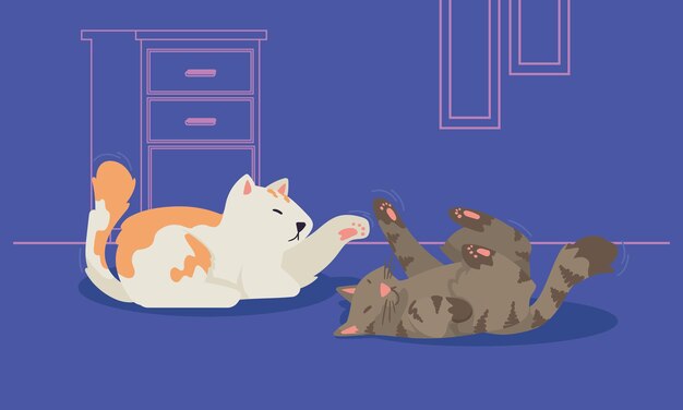 Две кошки лежат талисманы