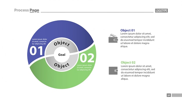 Free vector two circle options slide template