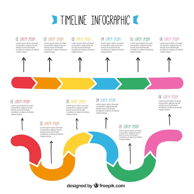 Two Colorful Timelines for Infographics – Free Vector Download