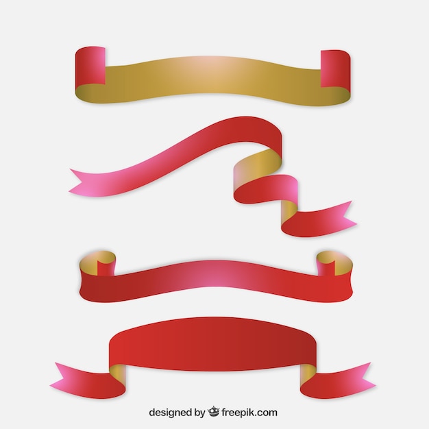 Two colors Christmas ribbons