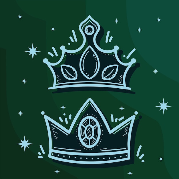 Free vector two crowns in grey background