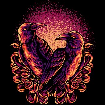かぼちゃとカラスはそれに座って笑う ハロウィン漫画のキャラクター 無料のベクター かぼちゃとカラスはそれに座って笑う ハロウィン漫画のキャラクター 無料のベクター