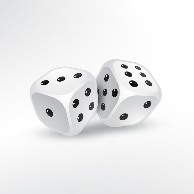 Free Vector two dices on white background