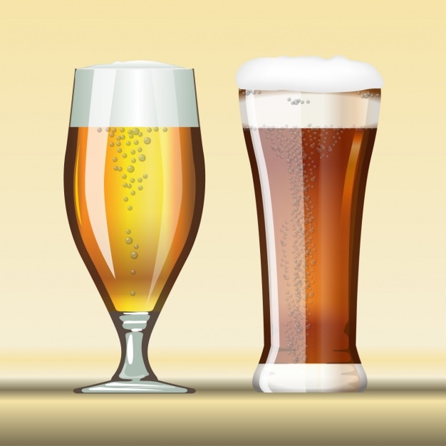 Free vector two different beers