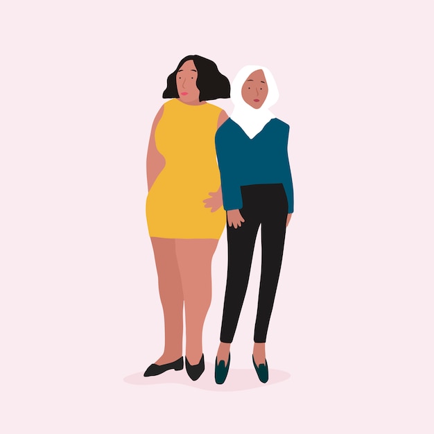 Two diverse independent women vector