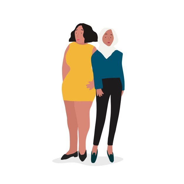 Two diverse independent women vector