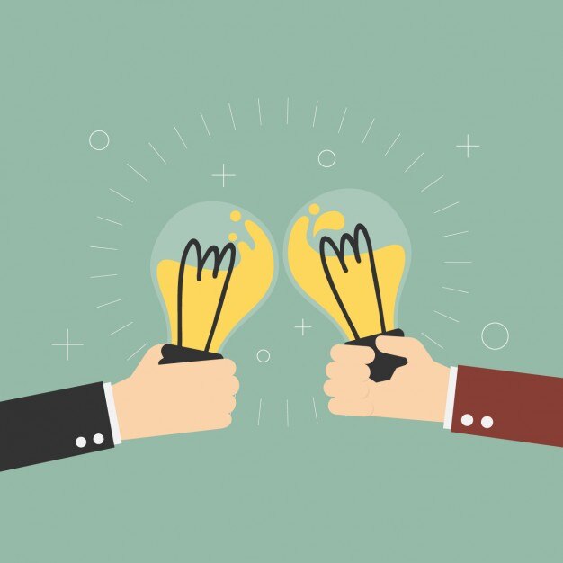 Free Vector two employees having ideas