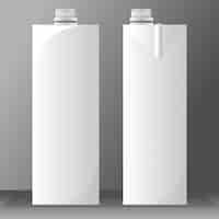 Free vector two empty milk tetrabriks