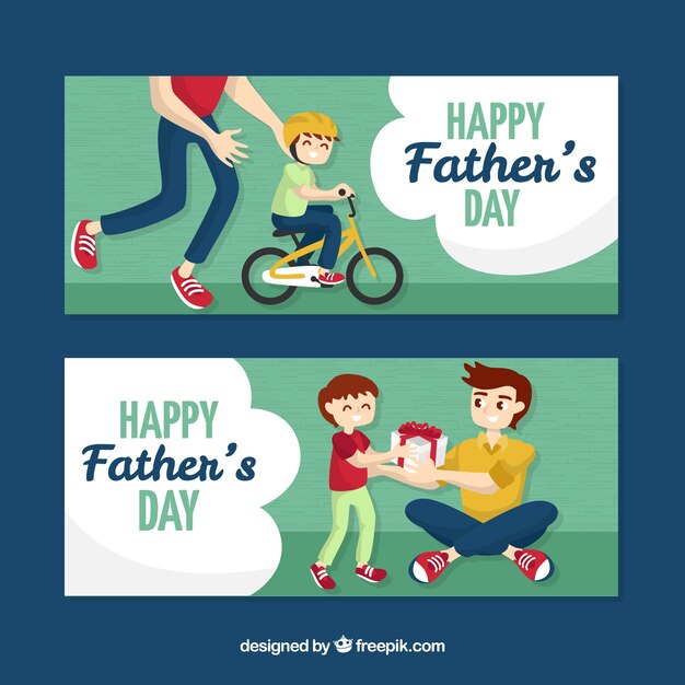 Two fathers day banners