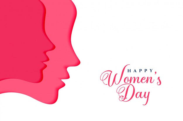 Two female faces for happy womens day