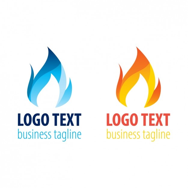 Two flame logo templates