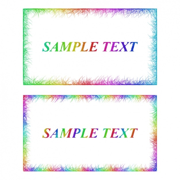 Free Vector two frames with rainbow colors