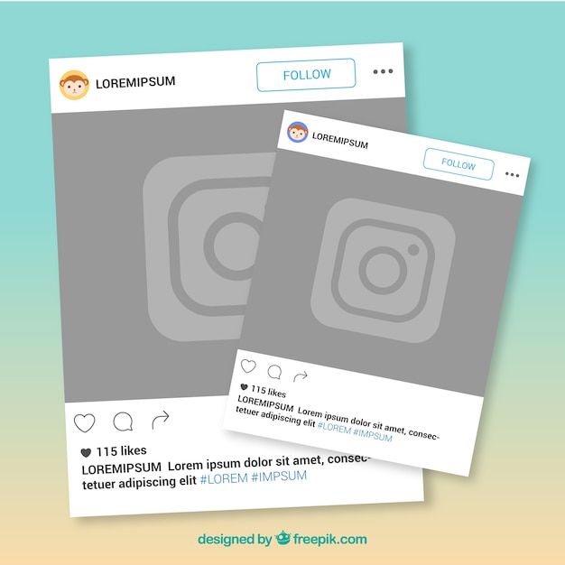 Vettore gratuito due telai di instagram