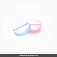 Free vector two isolated pills