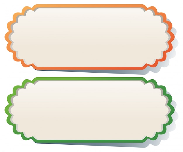 Free vector two labels in orange and green