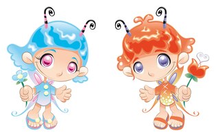Free vector two little fairies