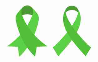 Free vector two mental health ribbons in flat style