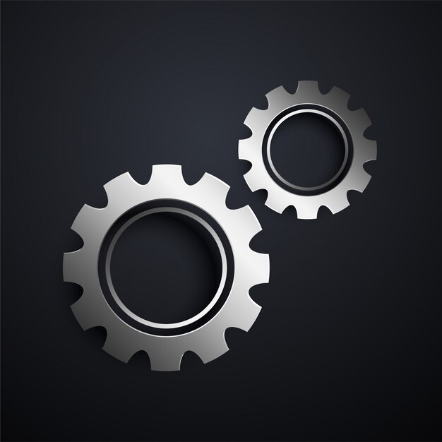 Two metallic gears setting background