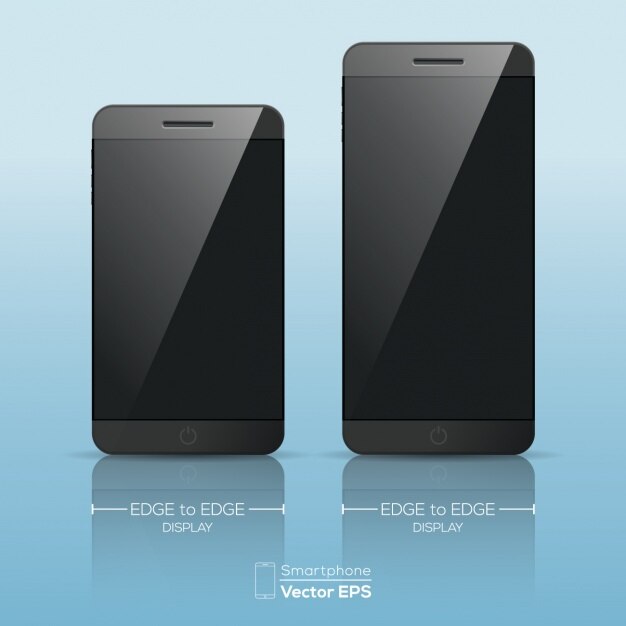 Free Vector two mobiles with different size