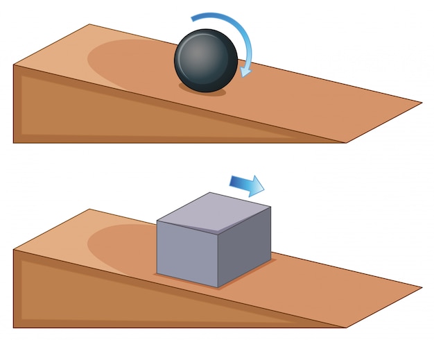 Free vector two objects rolling on slope