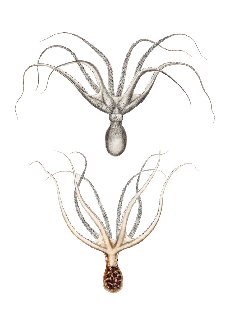 Free Vector two octopuses