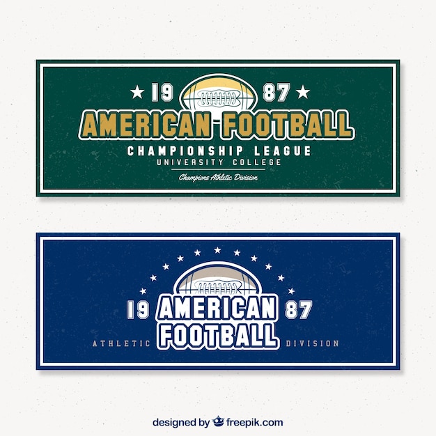 Free vector two retro football banners