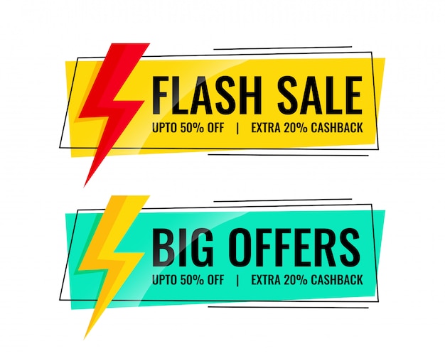 Free vector two sale banners with offer details