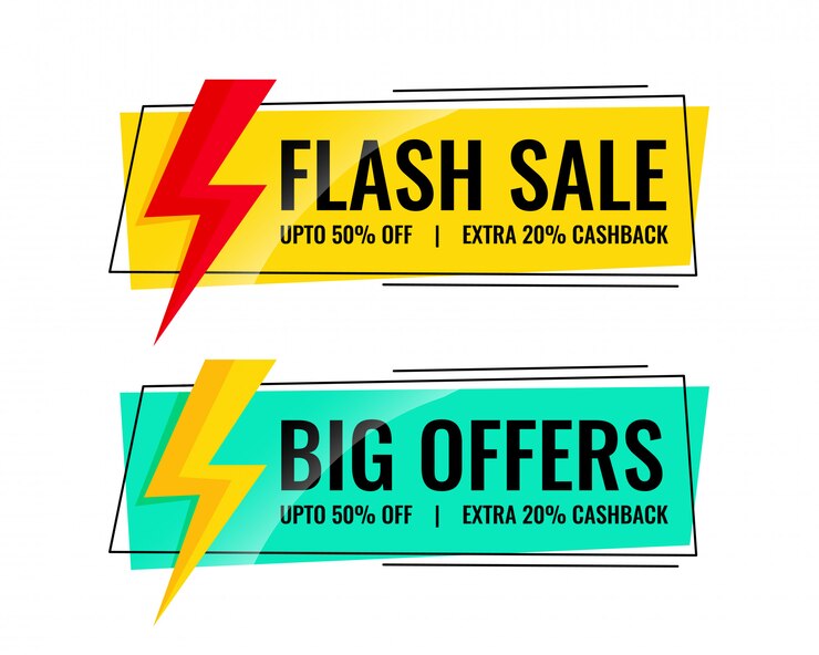 मुफ़्त वेक्टर two sale banners with offer details