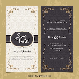 Cartoon Couple Wedding Card Template Vector Free Download