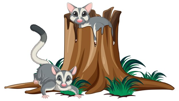 Two sugar gliders in the park