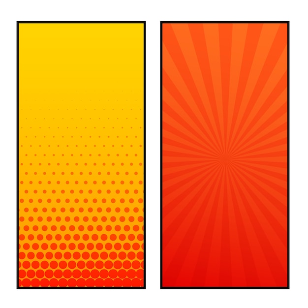 Free vector two vertical comic pages style banner design