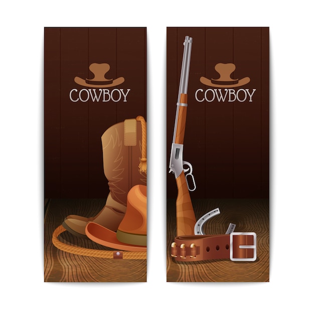 Due banner cowboy verticale