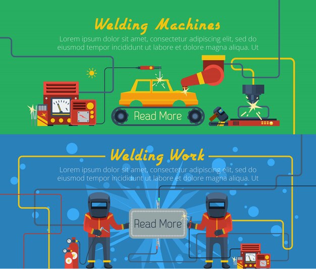 Два сварочных горизонтальных баннера