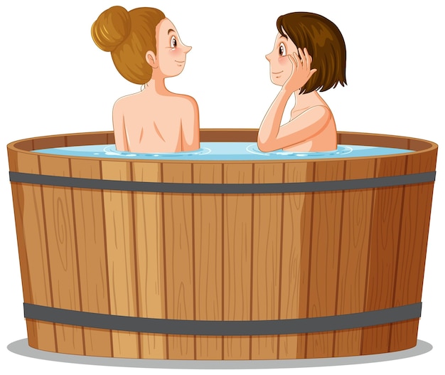 Free vector two women in hot tub spa