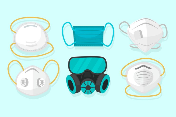 मुफ़्त वेक्टर type of face masks infographic